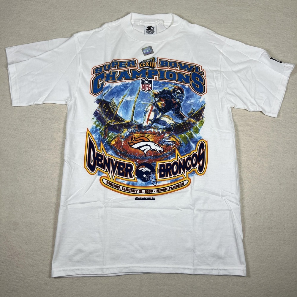 Vintage Denver Broncos Shirt Mens‎ Medium NFL Football Super Bowl XXXIII Starter